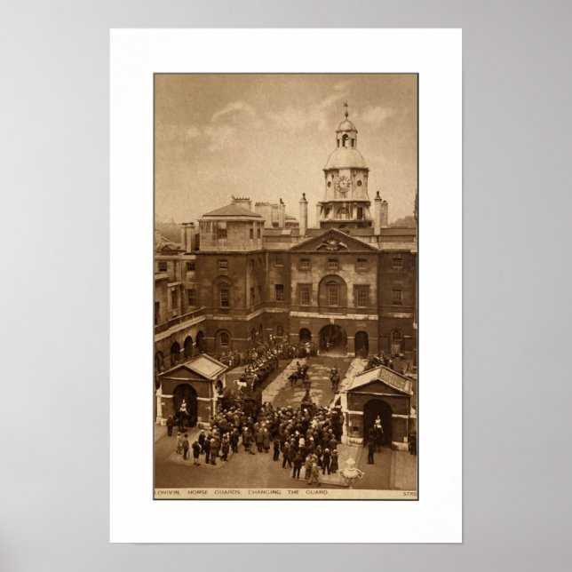 GERECYCELT KUNST: LONDON HORSE GARDS POSTCARD DER  POSTER (Vorne)