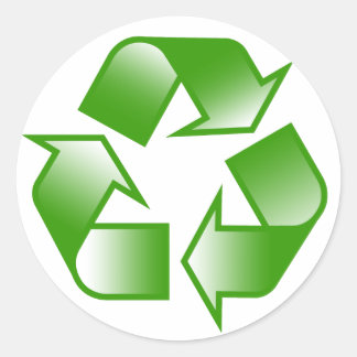 Gerecycelt Logo Runder Aufkleber