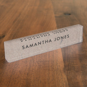 Gerecycelt Paper Rustic Personalisiert Namplate Namensplakette