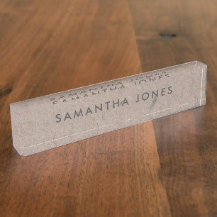 Gerecycelt Paper Rustic Personalisiert Namplate Namensplakette