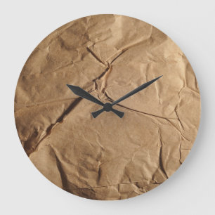 Gerecycelt Papier: Öko-freundliche Textur. Große Wanduhr