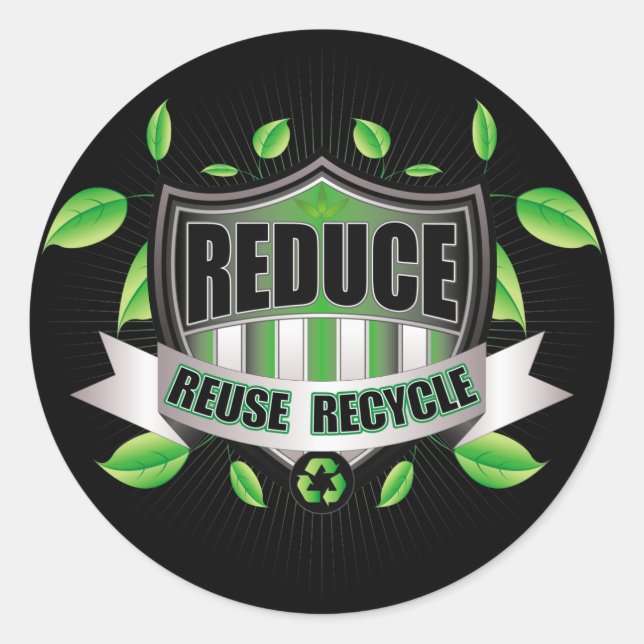 Gerecycelt Schild Runder Aufkleber (Vorderseite)