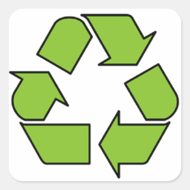 GERECYCELT SIGN - Symbol für den grünen Gürtel ger Quadratischer Aufkleber (Vorderseite)