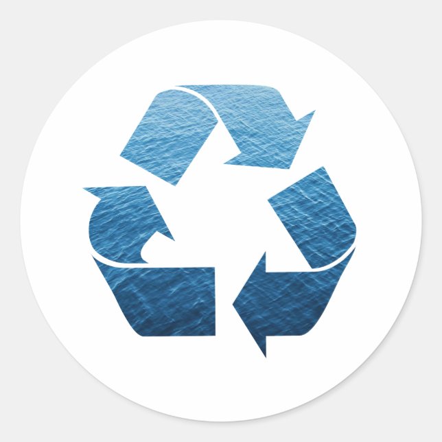 Gerecycelt Wasser Runder Aufkleber (Vorderseite)