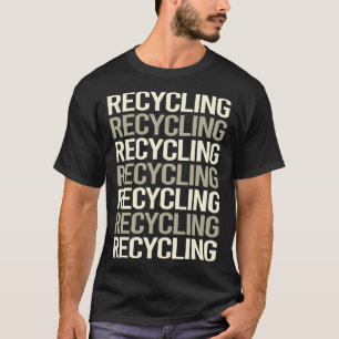 Gerecycelt weißer Text T-Shirt