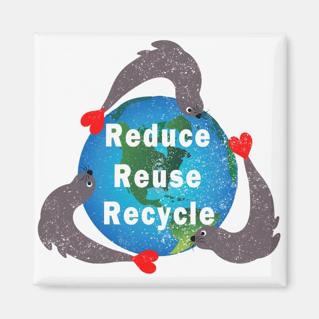 Gerecycelt Wiederverwendung reduzieren Magnet (Vorne)
