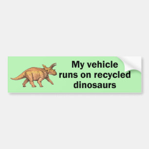 Gerecycelte Dinosaurier Autoaufkleber