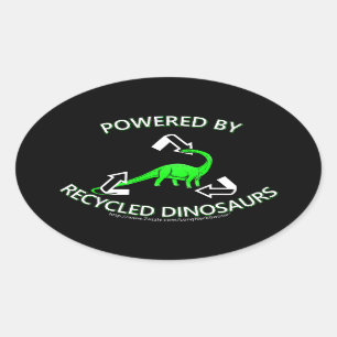 Gerecycelte Dinosaurier Ovaler Aufkleber