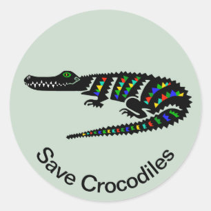 Gerettet CROCODILES Conservation- Wildlife - USA - Runder Aufkleber