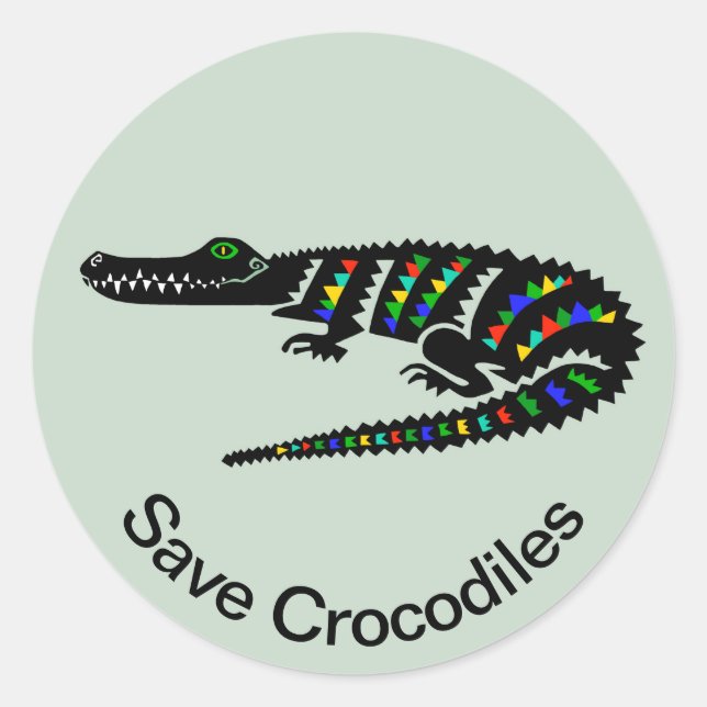 Gerettet CROCODILES Conservation- Wildlife - USA - Runder Aufkleber (Vorderseite)