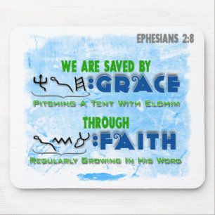 Gerettet durch Anmut durch Glauben Mousepad