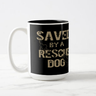 Gerettet durch einen Rettungshund Zweifarbige Tasse