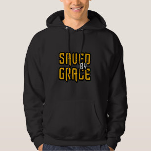 Gerettet durch Grace Christlich Typografy Design Hoodie