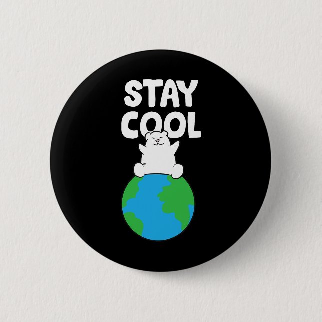 Gerettet Eisbär Bleibe Coole Erwärmung Polar Button (Vorderseite)