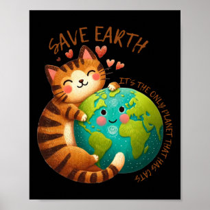 Gerettet Erde Es ist der einzige Planet, der Katze Poster