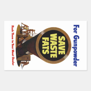 Gerettet Fette ~ für Gunpulver Rechteckiger Aufkleber