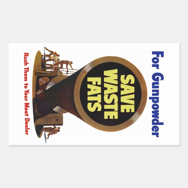 Gerettet Fette ~ für Gunpulver Rechteckiger Aufkleber (Vorderseite)