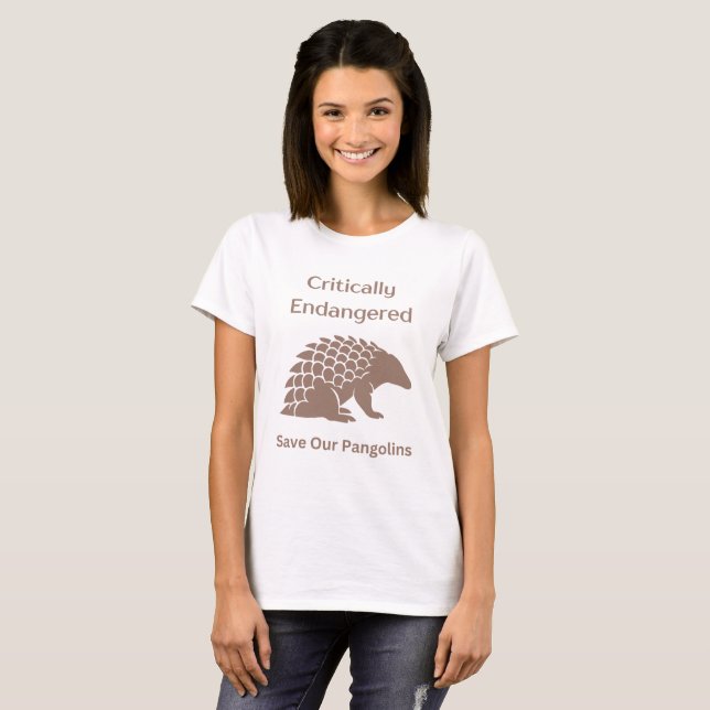 Gerettet gefährdete asiatische Afrika Pangolin-Sil T-Shirt (Vorne ganz)