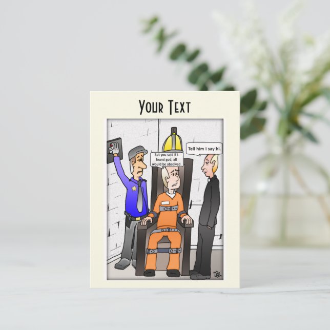 Gerettet, hellgelbe Postkarte (Stehend Vorderseite)