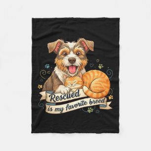 Gerettet ist meine Lieblingsrasse Hund Katze Tier Fleecedecke