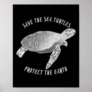 Gerettet Meeresschildkröten schützen den Erdmeer Poster