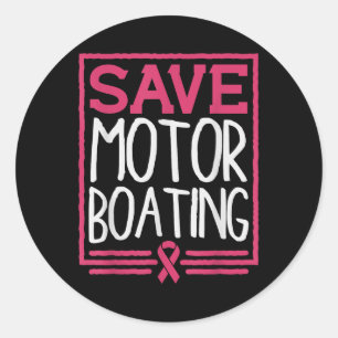 Gerettet Motorbootverhalten Sonnige Rosa Brustkreb Runder Aufkleber