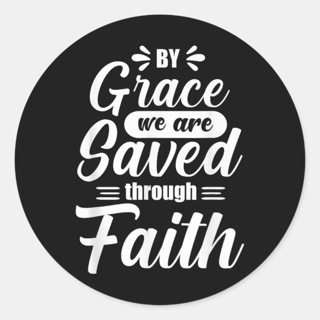 Gerettet nach Grace Runder Aufkleber (Vorderseite)