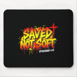 Gerettet nicht weich Epheser 6_10 christlicher Gla Mousepad