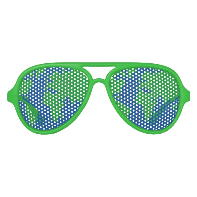 Gerettet Party-Schattierungen auf der Weltkarte Partybrille (Vorderseite)