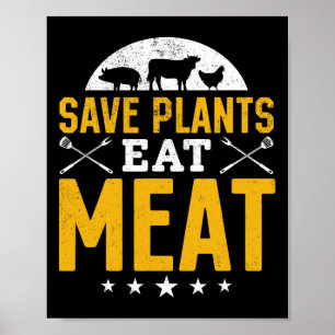 Gerettet Pflanze essen Fleisch Rbecue Fleisch Rauc Poster