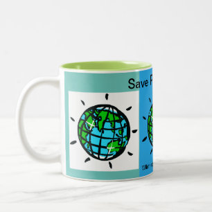 Gerettet Planet EARTH - Klimawandel - Ökologie Zweifarbige Tasse