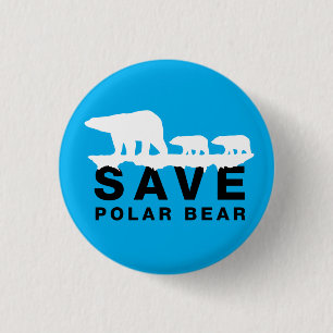 Gerettet Polarbär Button