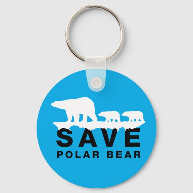 Gerettet Polarbär Schlüsselanhänger (Vorderseite)