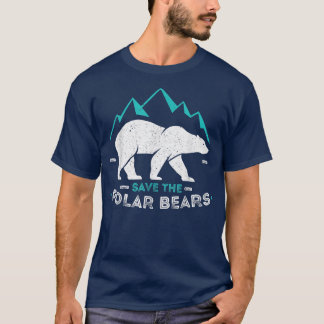 Gerettet Polarbären Langschläfer Tier Vintag Retro T-Shirt