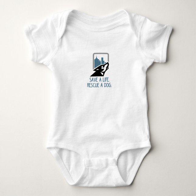 gerettet Rettungshund Baby Strampler (Vorderseite)