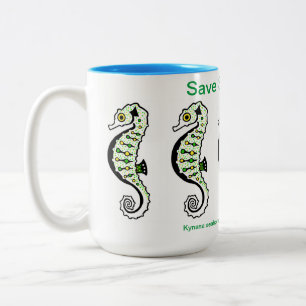 Gerettet SEEPFERDE - Tierkrieger - Hippocampus Zweifarbige Tasse