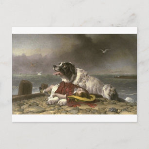 Gerettet von Edwin Henry Landseer Postkarte