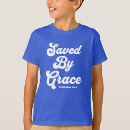 Gerettet von Grace Ephesians 2:8-9 Grunddunkel T-Shirt