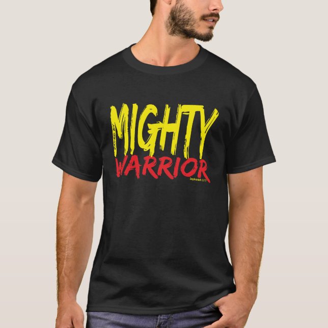 Gerettet von Mighty Warrior T-Shirt (Vorderseite)