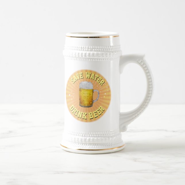 Gerettet Wasser - Bier trinken Bierglas (Rechts)