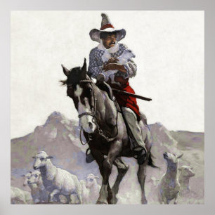 Gerettete westliche Kunst von NC Wyeth Poster
