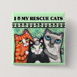Geretteter Schutz-Katzen-Liebe-Knopf Button