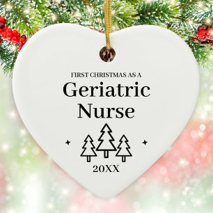 Geriatric Nurse New Job Christmas Keramik Ornament
