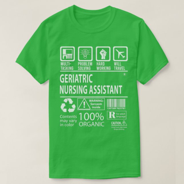 Geriatrische Pflegeassistentin MultiTasking zertif T-Shirt (Design vorne)