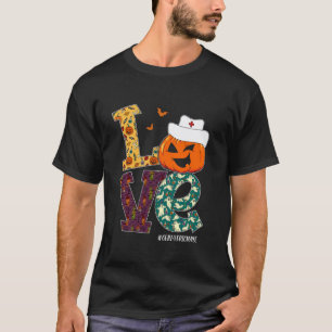 Geriatrische Pflegekraft Halloween Gruseliger Kürb T-Shirt