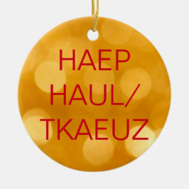 Gericht, das frohe Feiertage über Steno berichtet Keramik Ornament