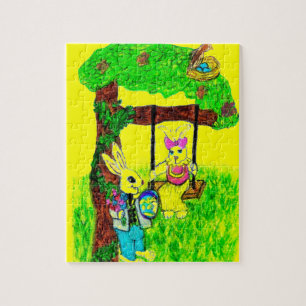 GERICHTETES EASTER-BUNNY-Rätsel Puzzle