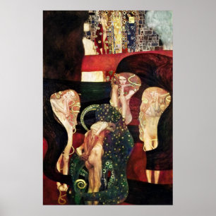 Gerichtsbarkeit — Gustav Klimt (AI koloriert) Poster