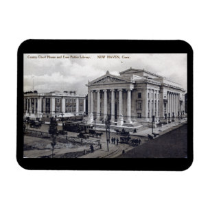 Gerichtsgebäude, Bibliothek, New Haven CT 1912 Vin Magnet