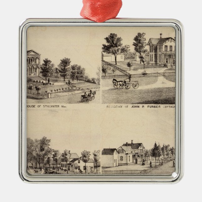 Gerichtsgebäude von Stillwater, Minnesota Silbernes Ornament (Vorne)